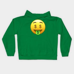 Money Mouth Face Emoji Kids Hoodie